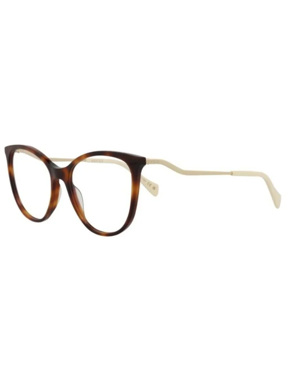 New Gucci Womens Cat Eye Havana Gold Transparent Fashion Designer Eyeglasses